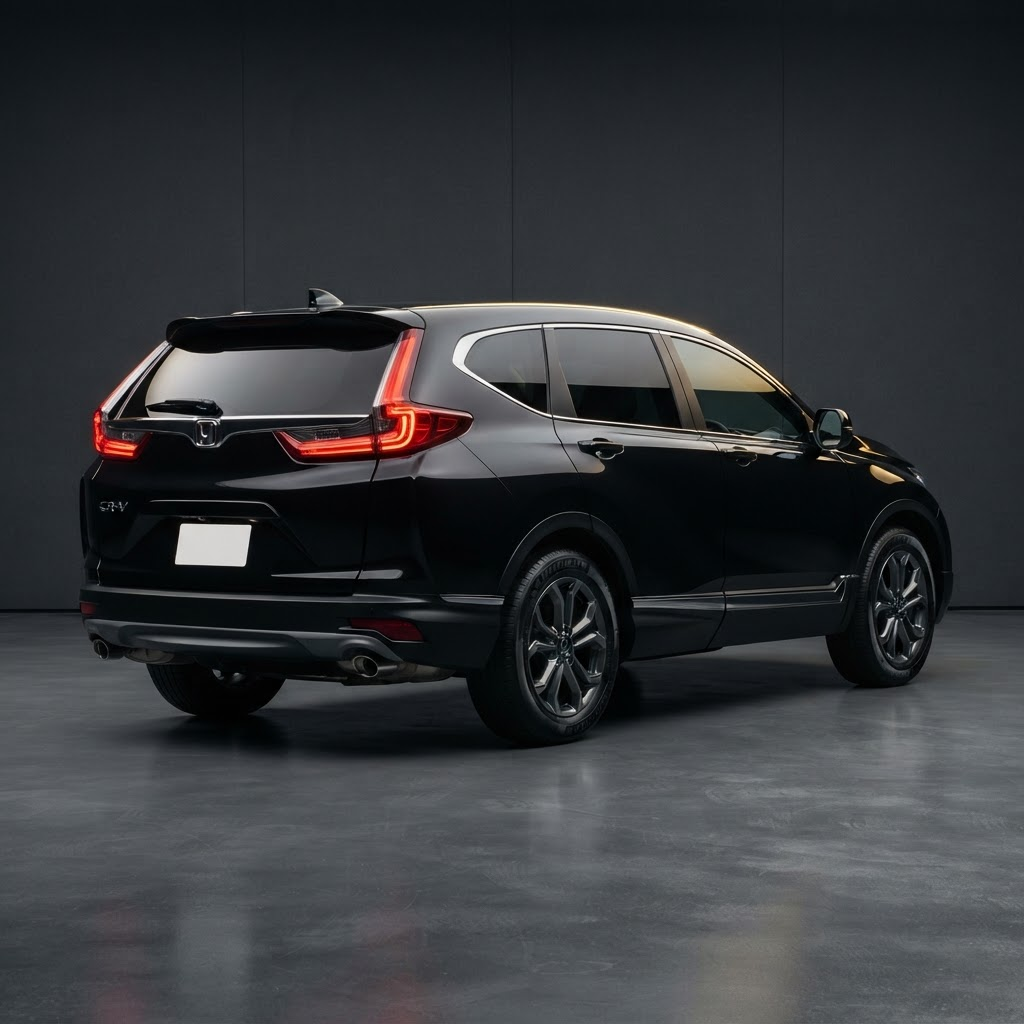 Honda CR-V negro, vista trasera